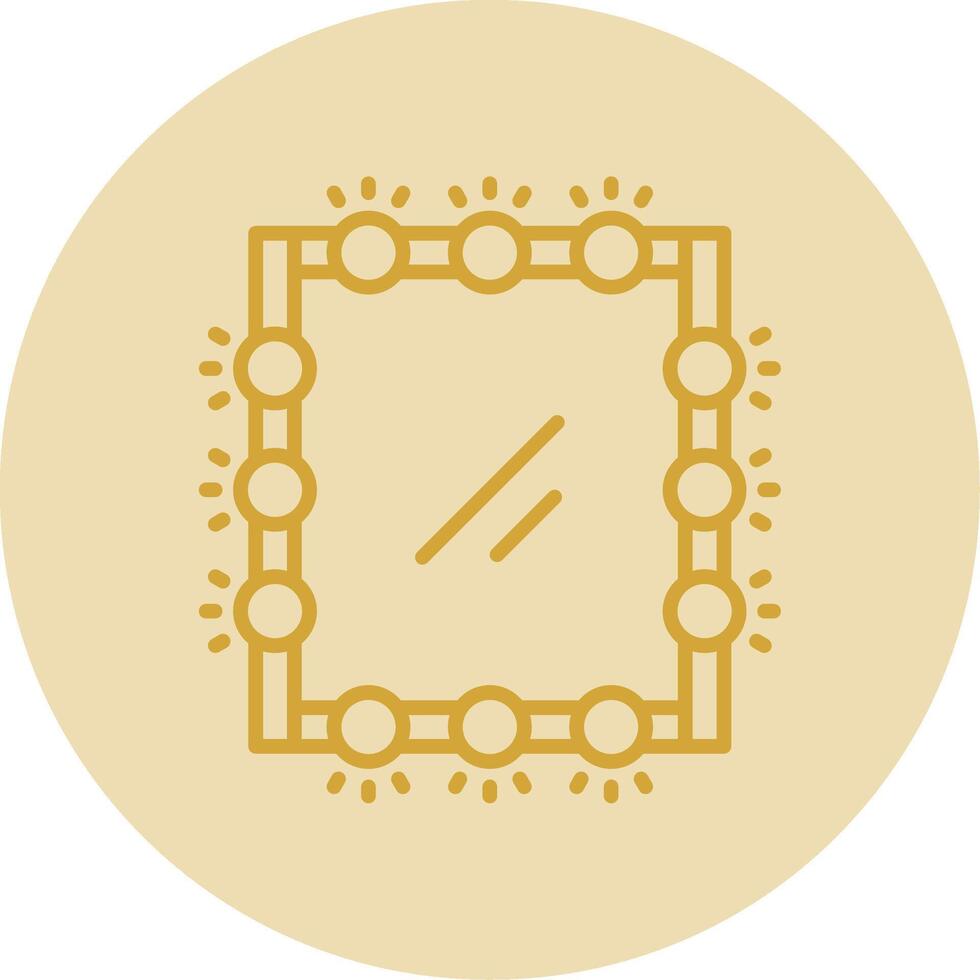 Mirror Line Yellow Circle Icon vector