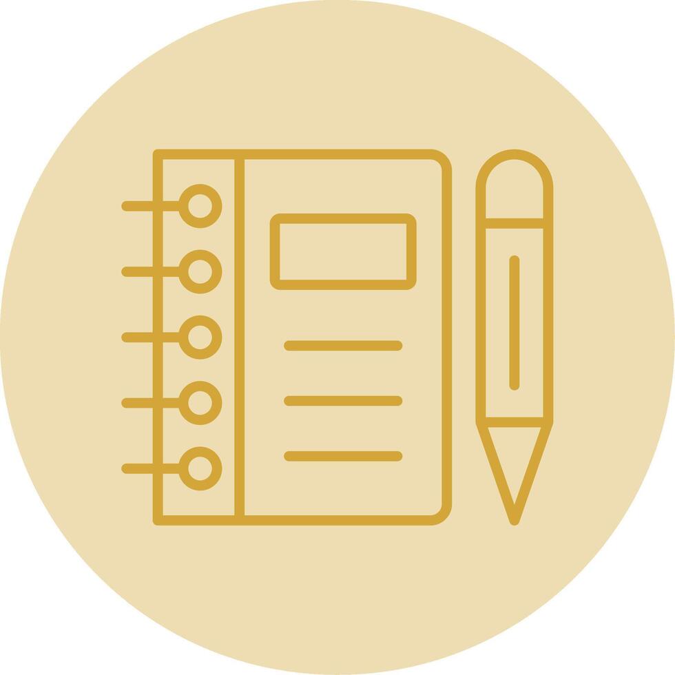 Notebook Line Yellow Circle Icon vector