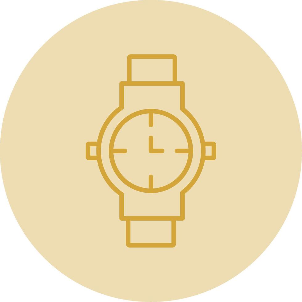 Watch Line Yellow Circle Icon vector