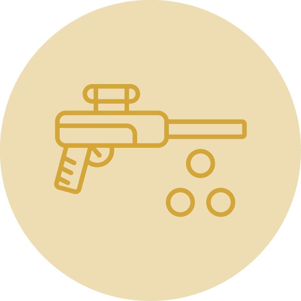 Paintbal Line Yellow Circle Icon vector