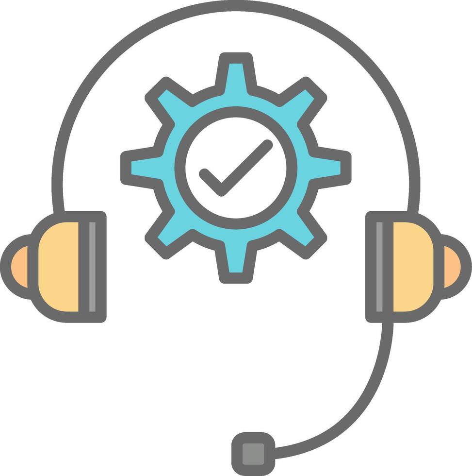 Technical Support Line Filled Light Icon vector