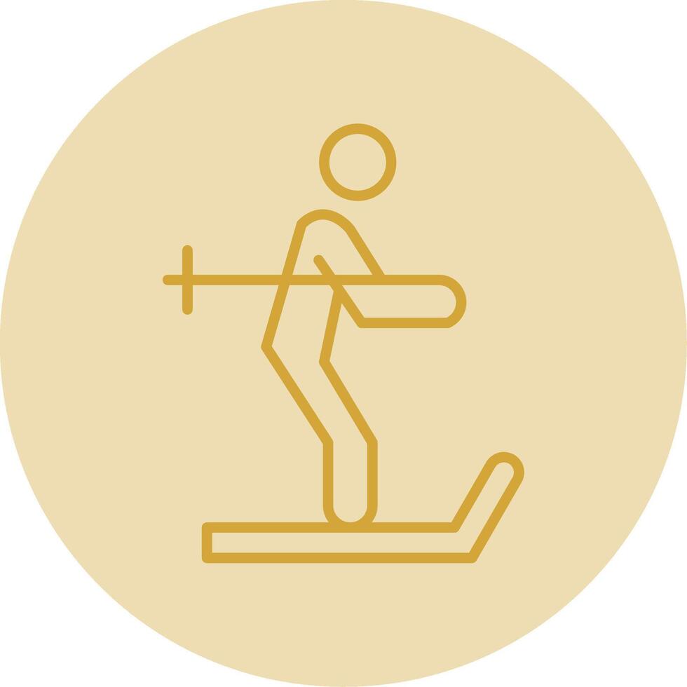 Skiing Line Yellow Circle Icon vector