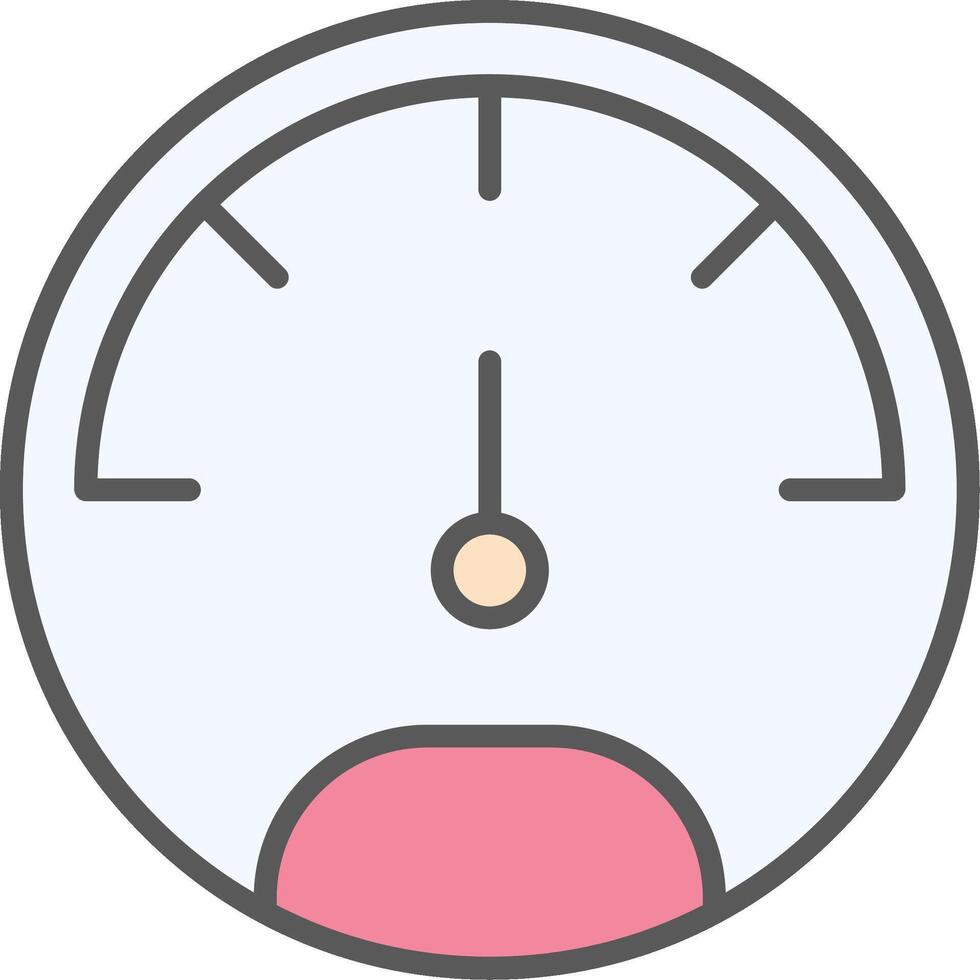 Speedo Meter Line Filled Light Icon vector