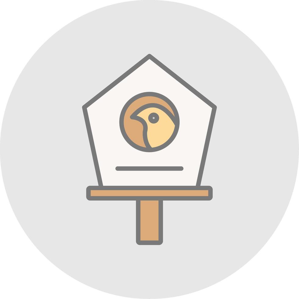 Bird House Line Filled Light Icon vector