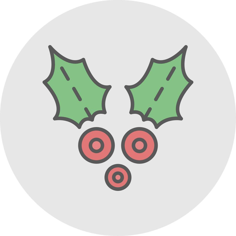 Holly Line Filled Light Icon vector