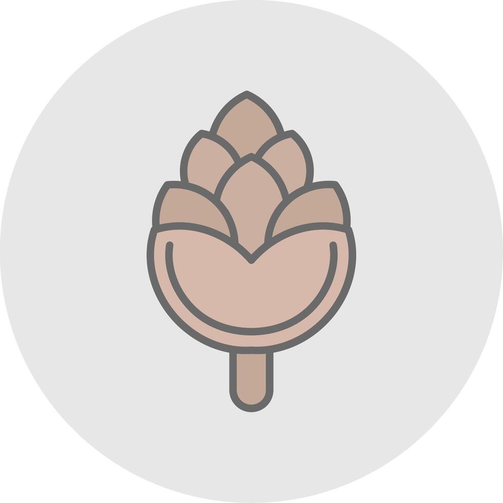 Pine Cone Line Filled Light Icon vector