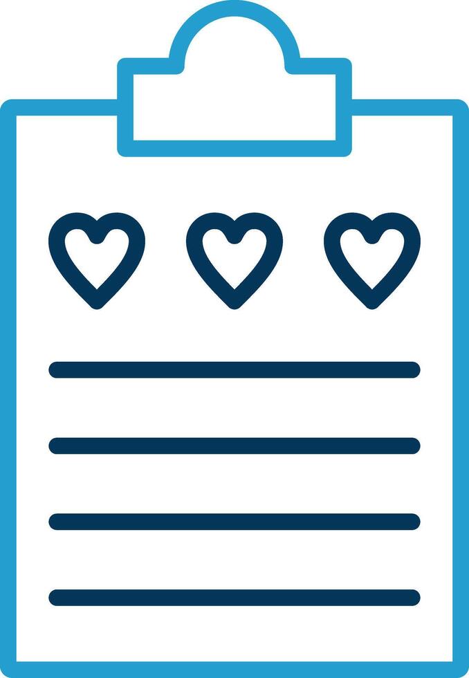 Wish List Line Blue Two Color Icon vector