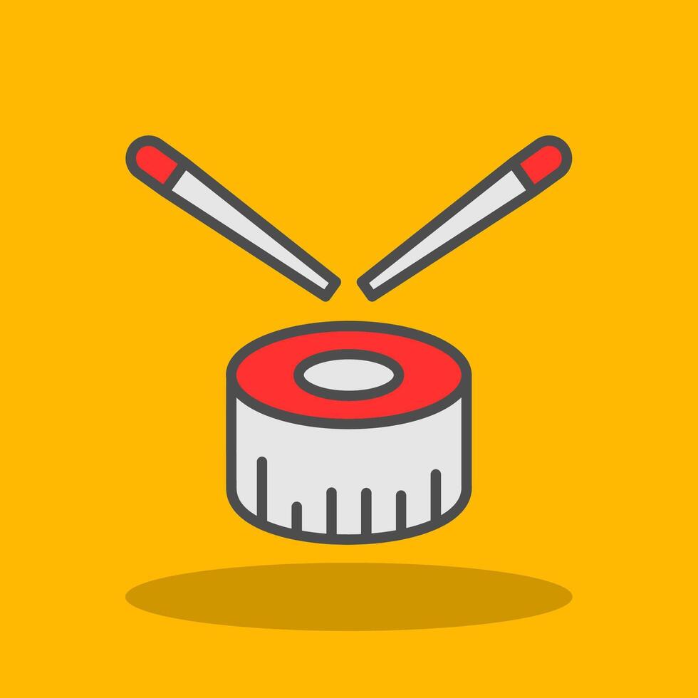 Sushi Filled Shadow Icon vector