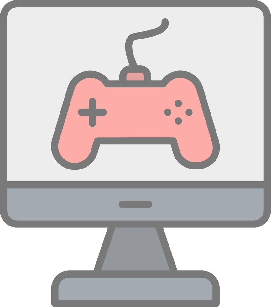 Game Line Filled Light Icon vector