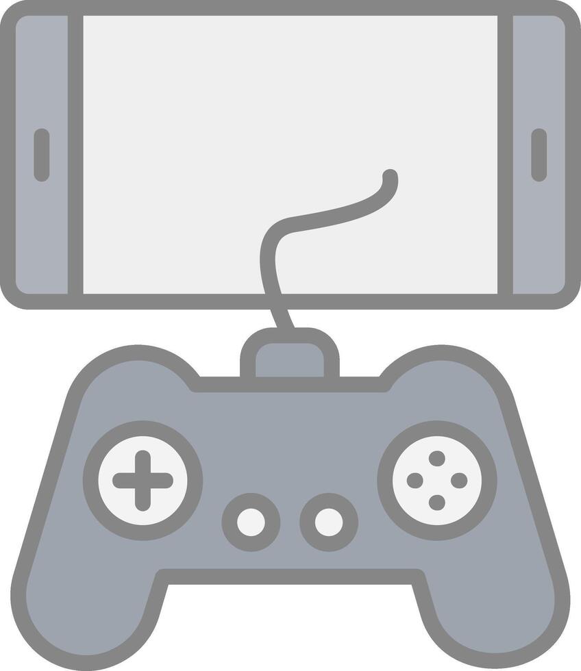 Mobile Game Line Filled Light Icon vector
