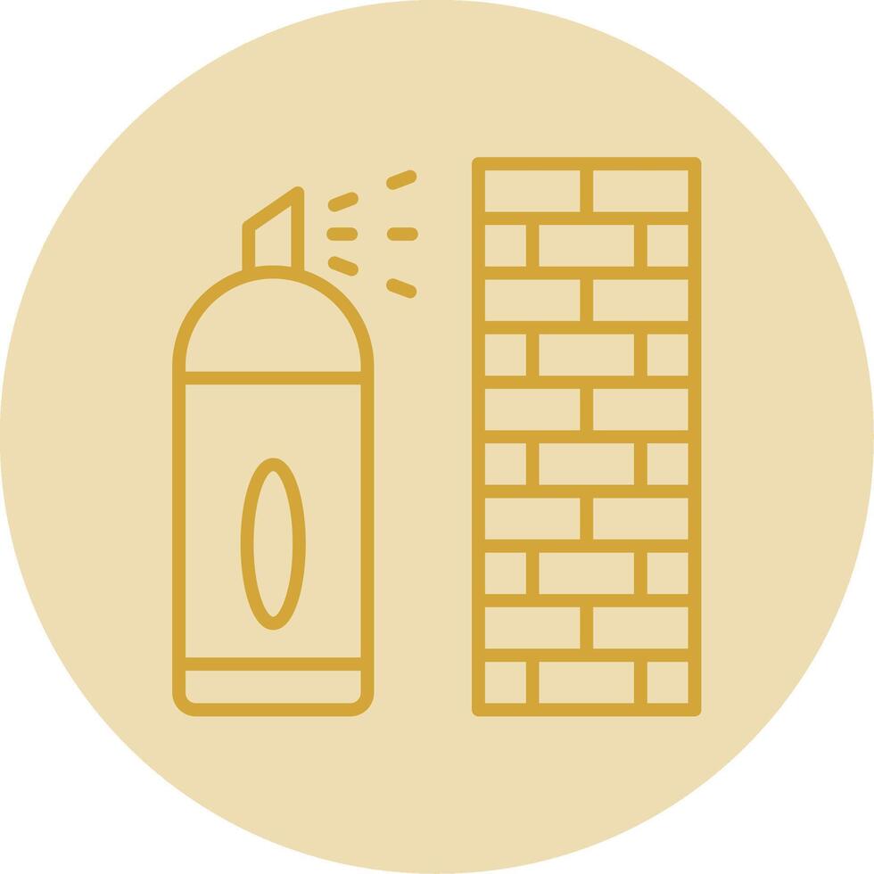 Graffiti Line Yellow Circle Icon vector