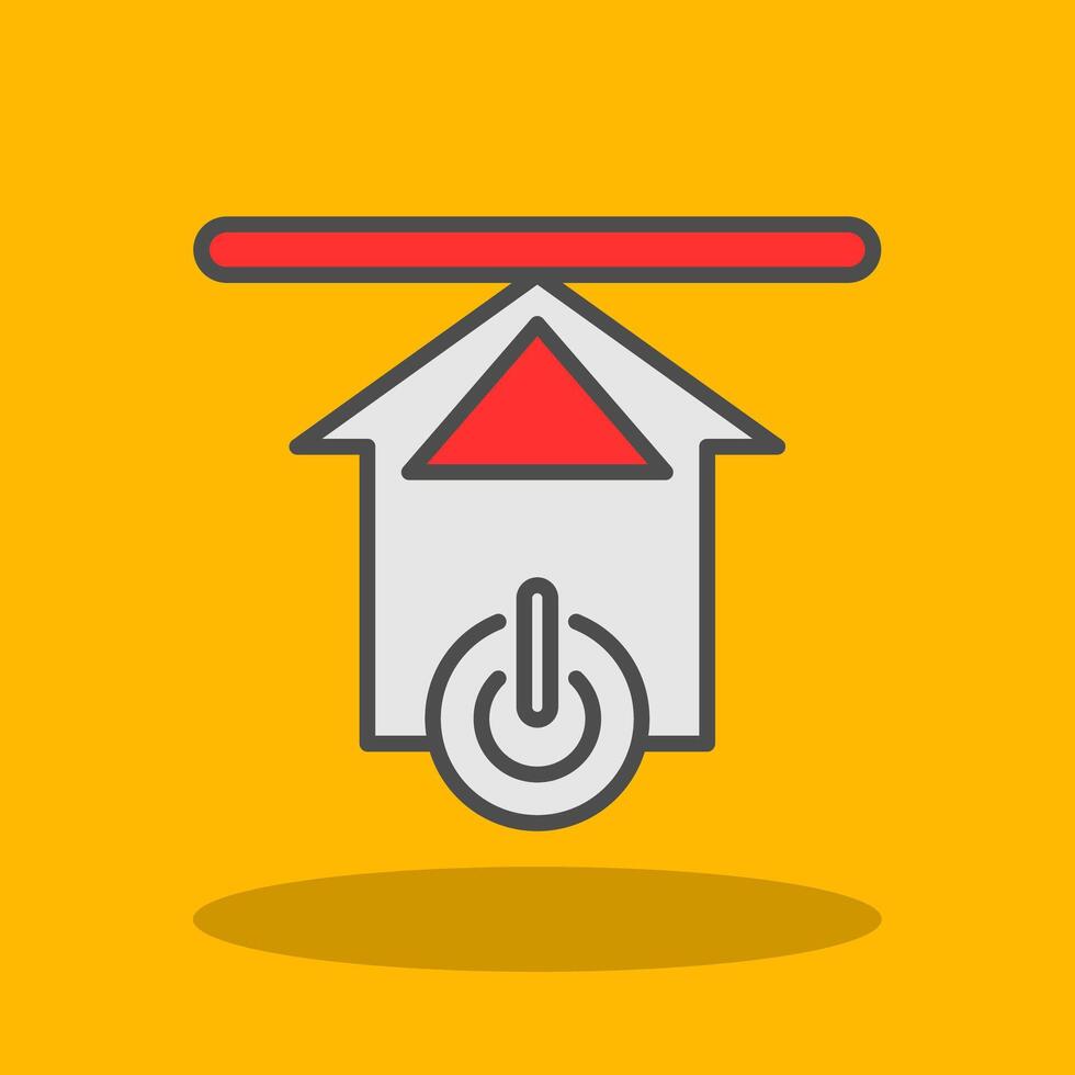Upload Filled Shadow Icon vector