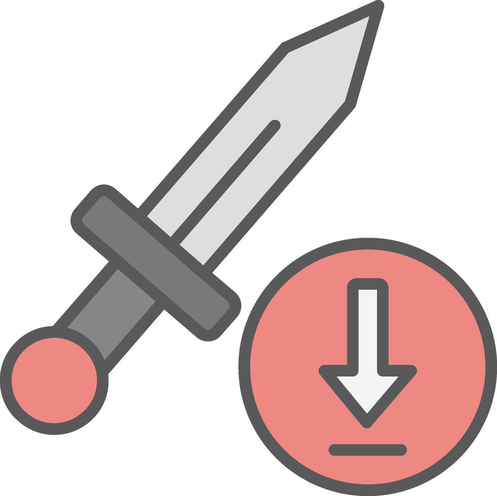 Weapon Line Filled Light Icon vector