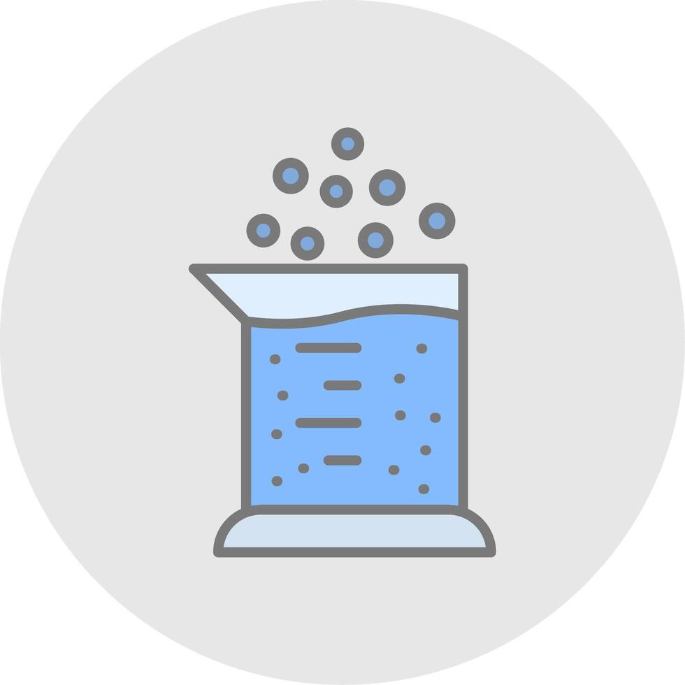 Beaker Line Filled Light Icon vector