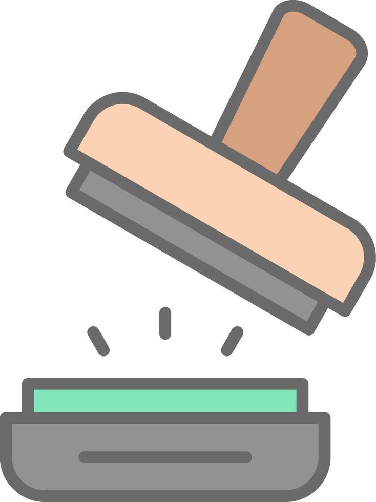 Stamp Line Filled Light Icon vector