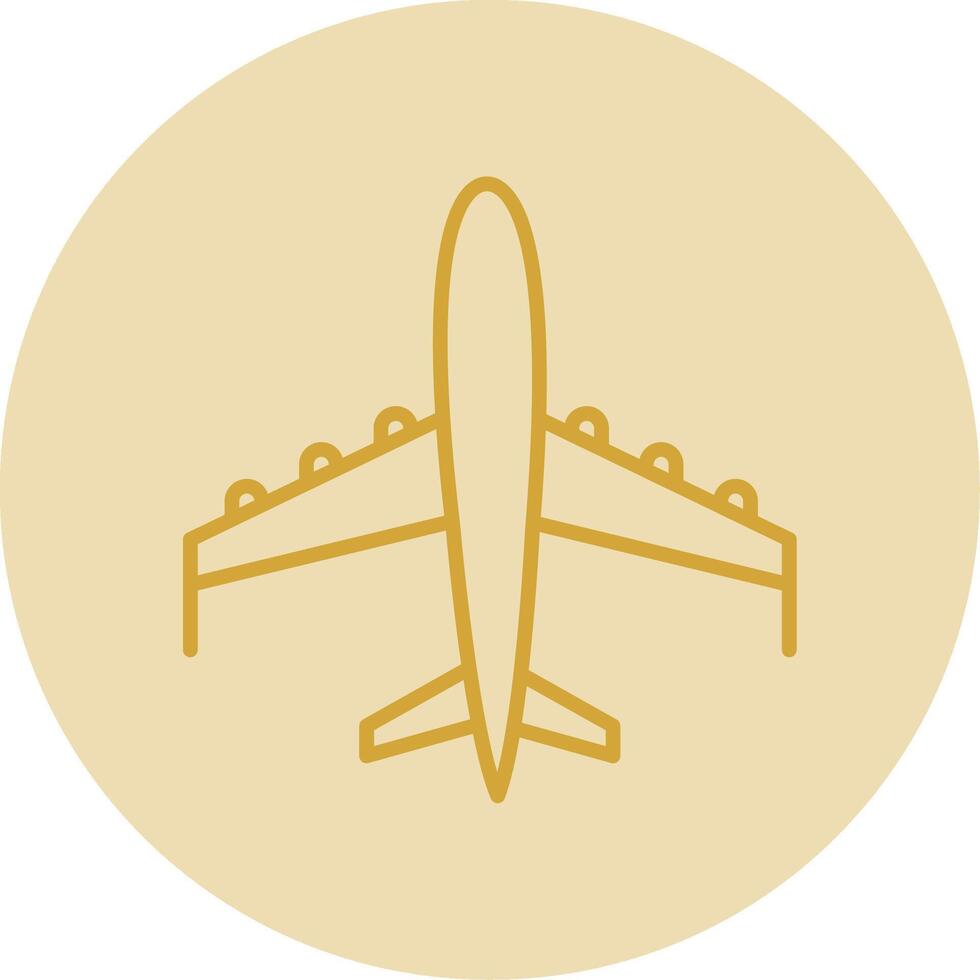 Plane Line Yellow Circle Icon vector