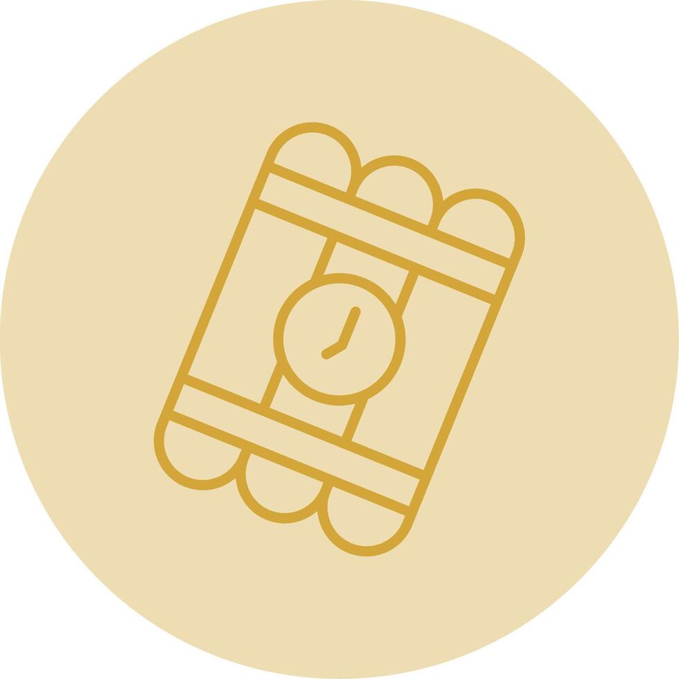 Bomb Line Yellow Circle Icon vector