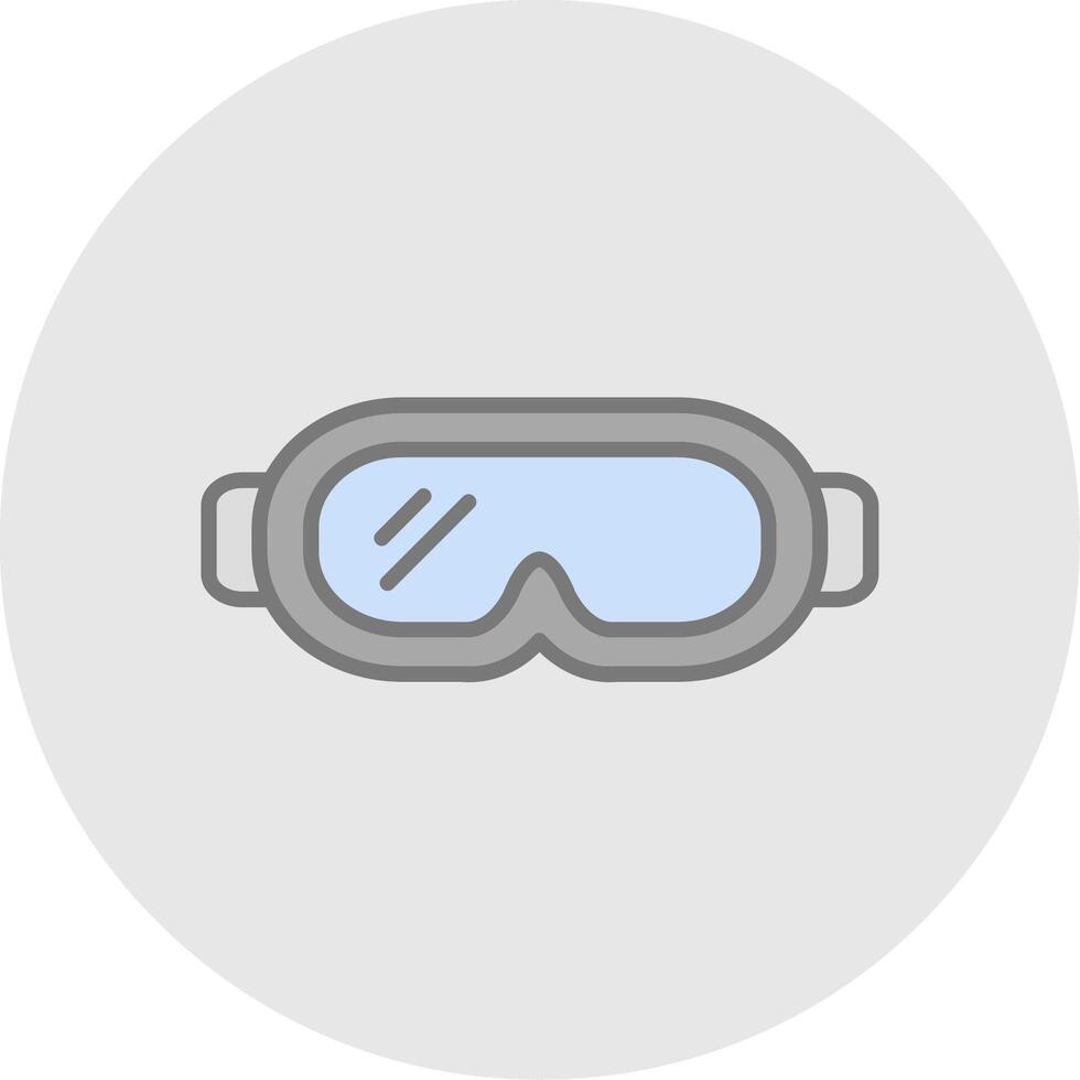 Goggles Line Filled Light Icon vector