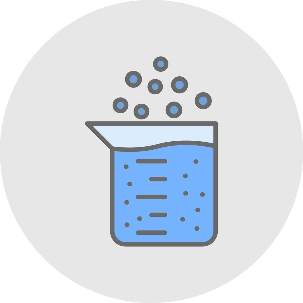 Beaker Line Filled Light Icon vector