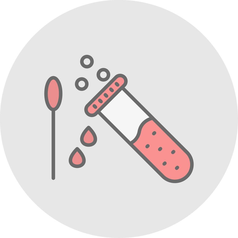 Test Tube Line Filled Light Icon vector