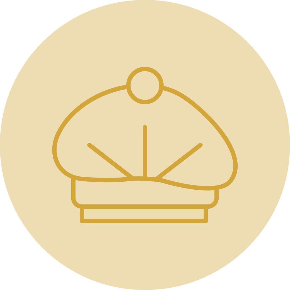 Beret Line Yellow Circle Icon vector