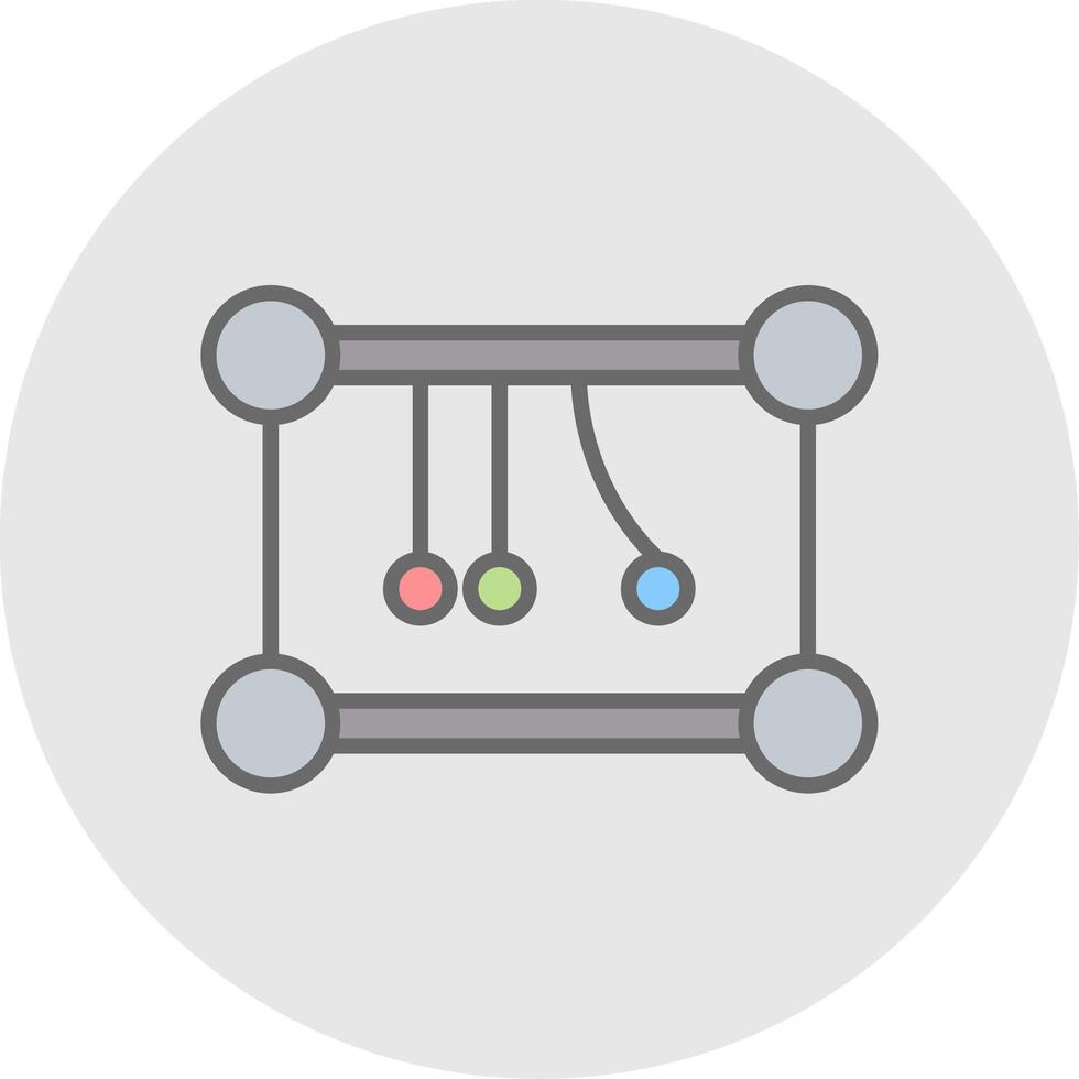 Newtons Cradle Line Filled Light Icon vector
