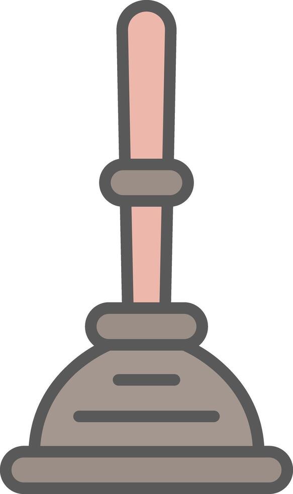 Plunger Line Filled Light Icon vector