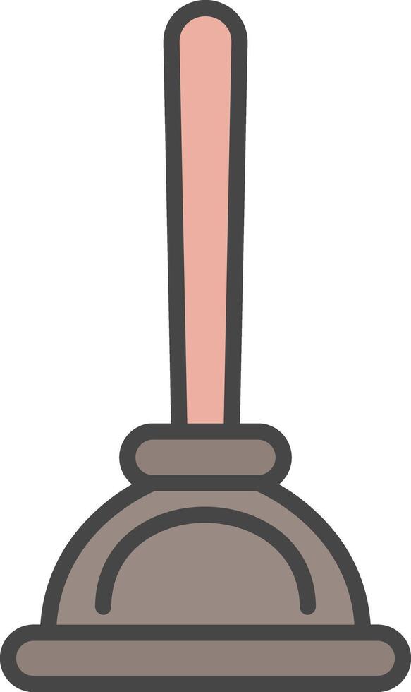 Plunger Line Filled Light Icon vector