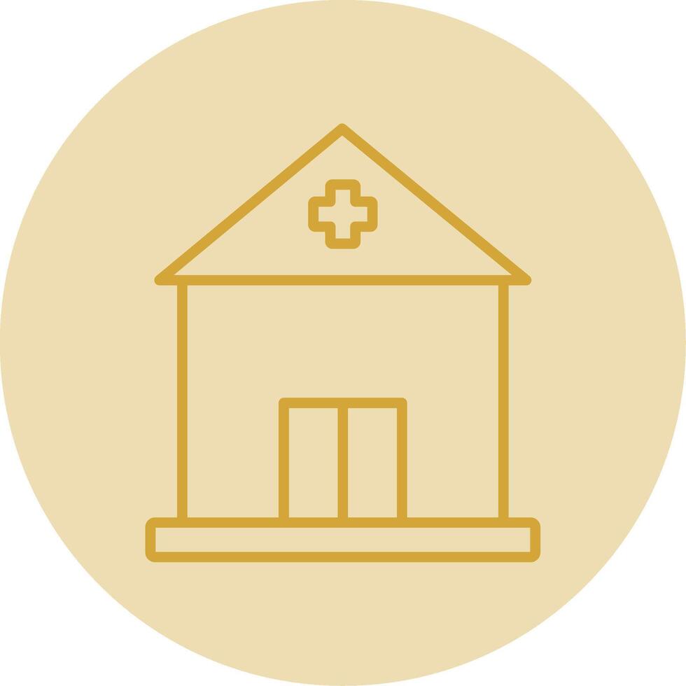 Building Line Yellow Circle Icon vector