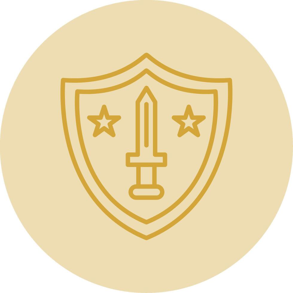 Shield Line Yellow Circle Icon vector