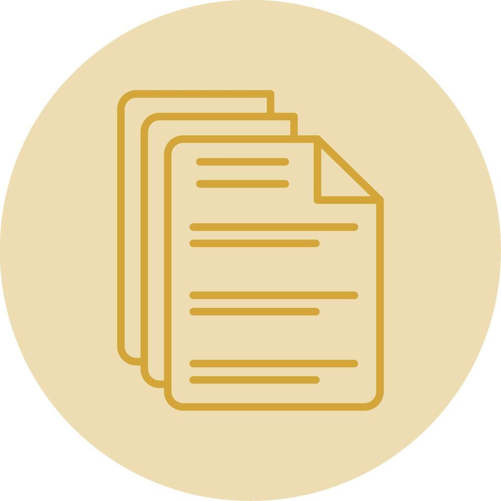 Documents Line Yellow Circle Icon vector