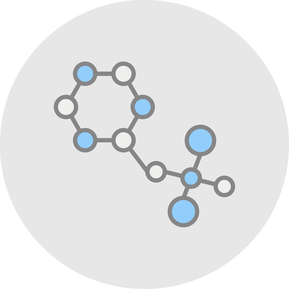 Molecules Line Filled Light Icon vector