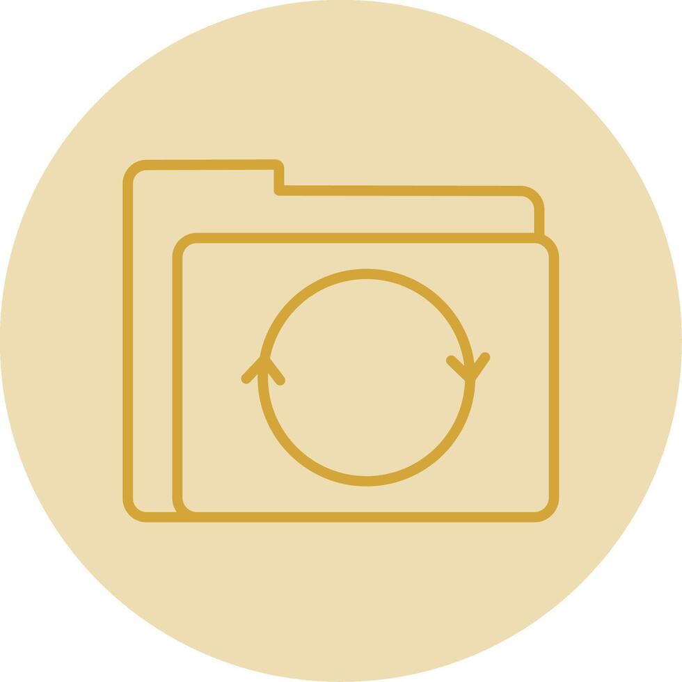 Folder Line Yellow Circle Icon vector