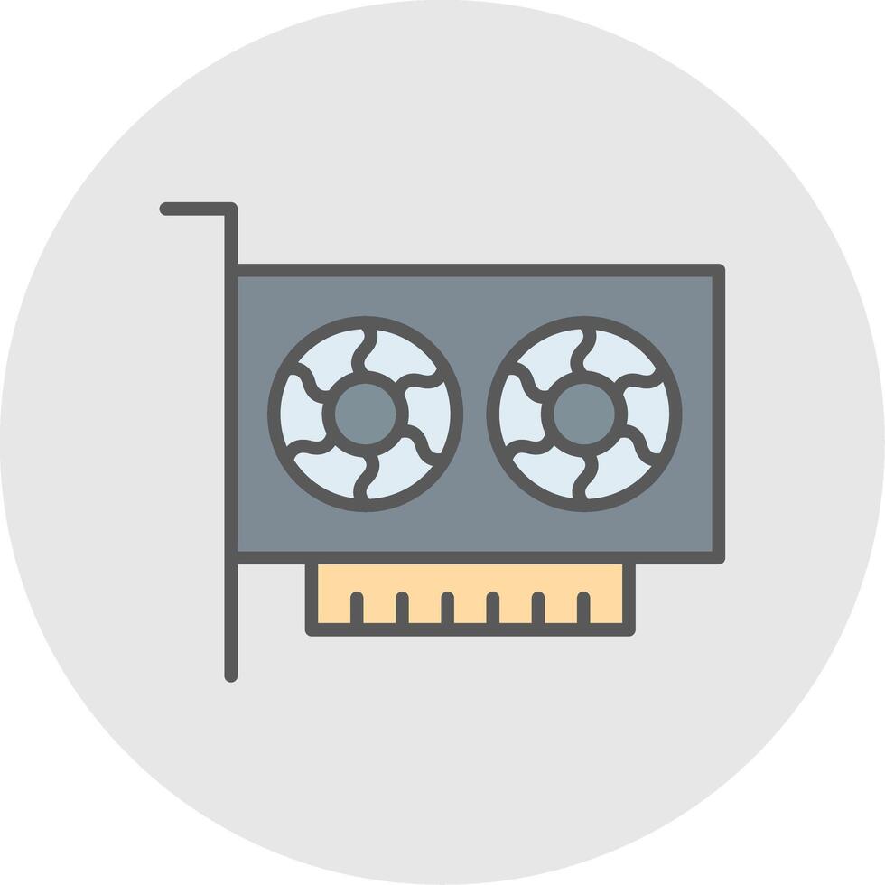 Gpu Line Filled Light Icon vector