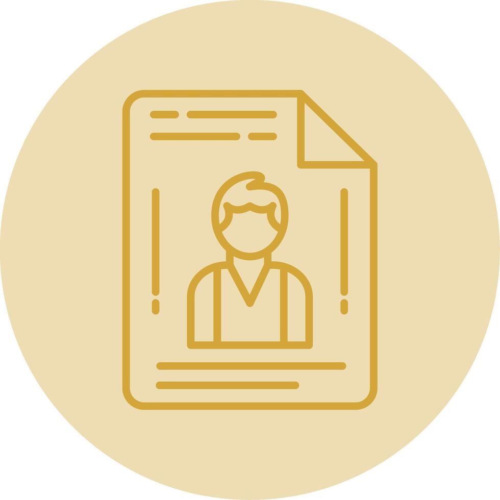 Personal File Line Yellow Circle Icon vector
