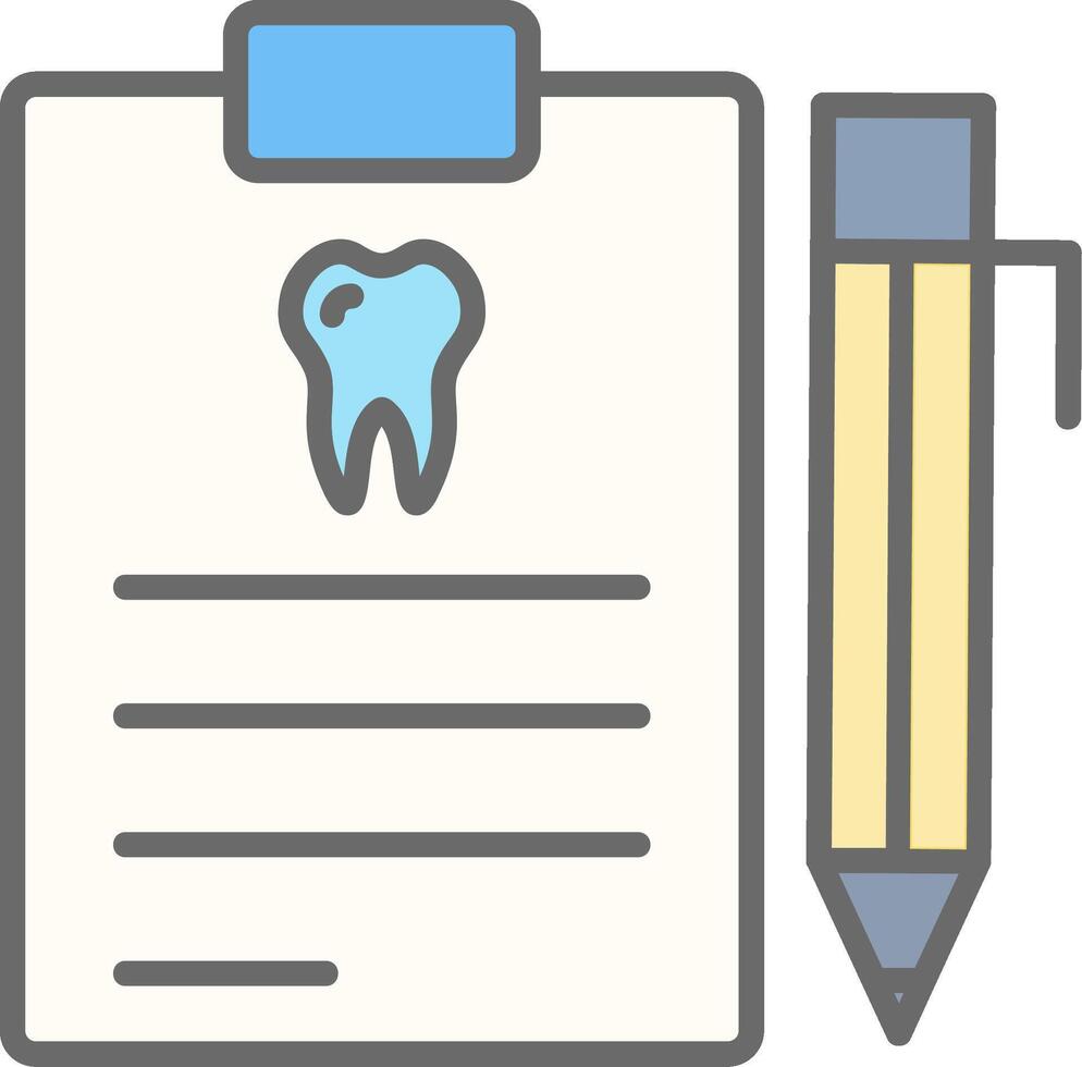 Dental Report Line Filled Light Icon vector