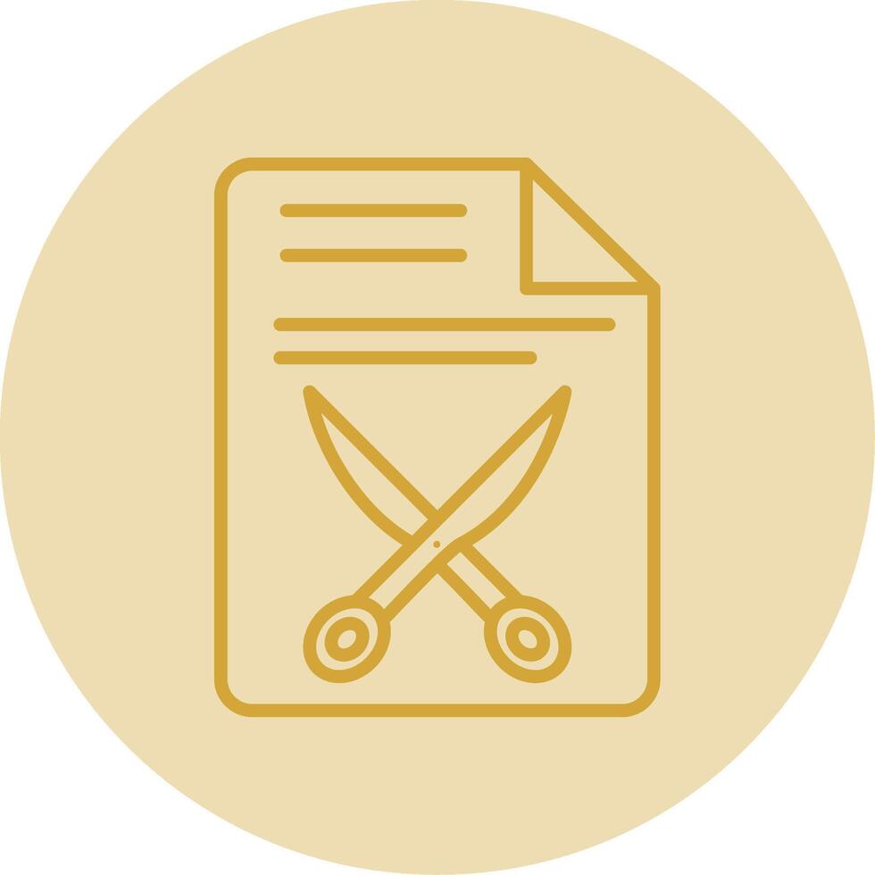 Document Line Yellow Circle Icon vector