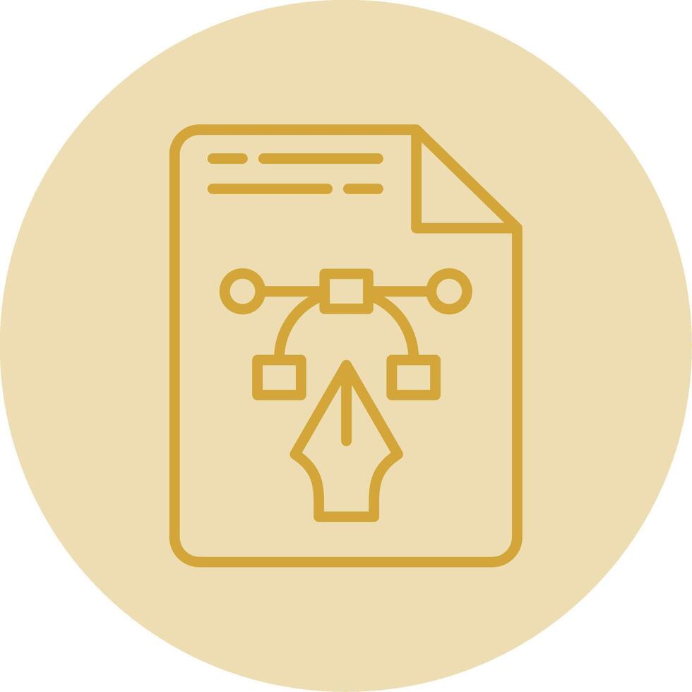 File Line Yellow Circle Icon vector