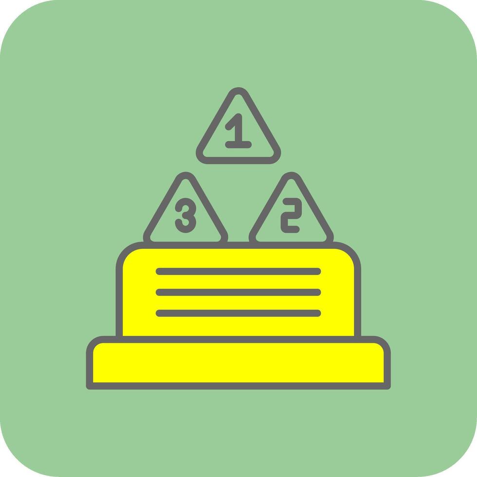 Number Filled Yellow Icon vector