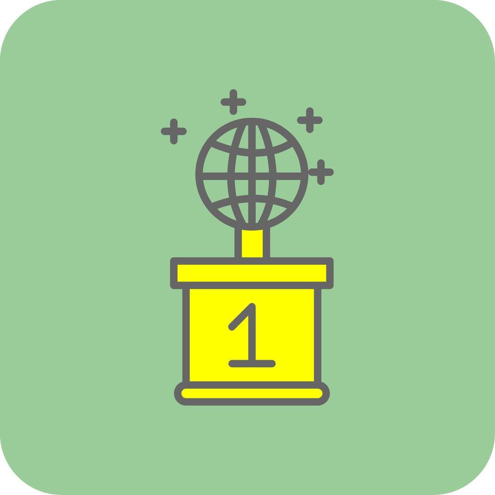 World Filled Yellow Icon vector