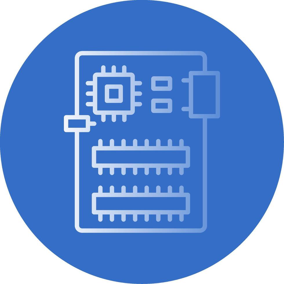 Circuit Board Flat Bubble Icon vector
