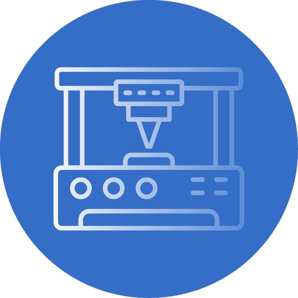 3d Printer Flat Bubble Icon vector