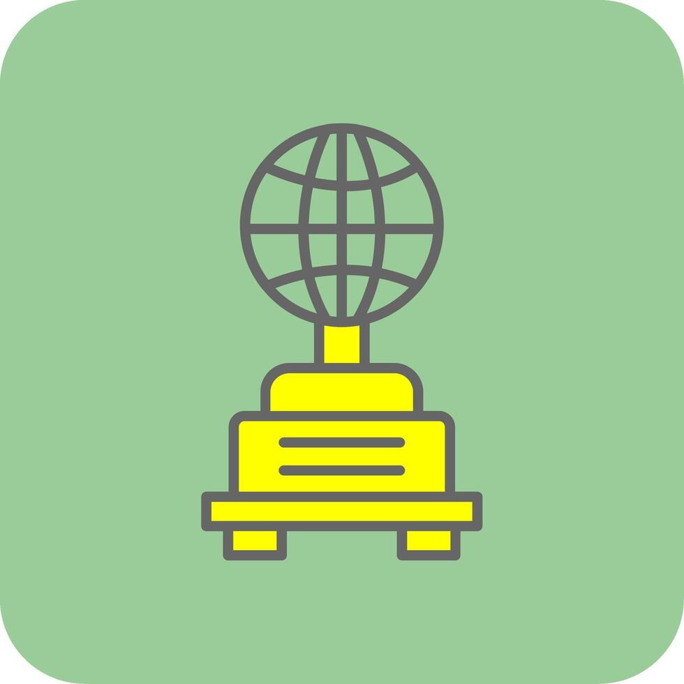 Globe Filled Yellow Icon vector