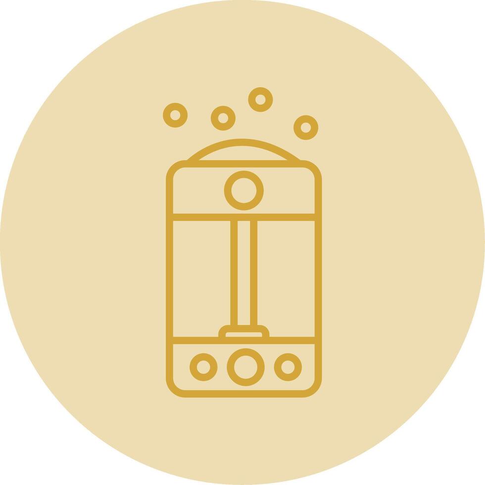 Humidifier Line Yellow Circle Icon vector