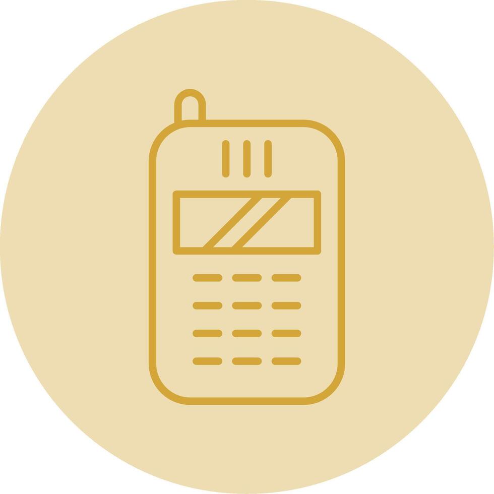 Telephone Line Yellow Circle Icon vector