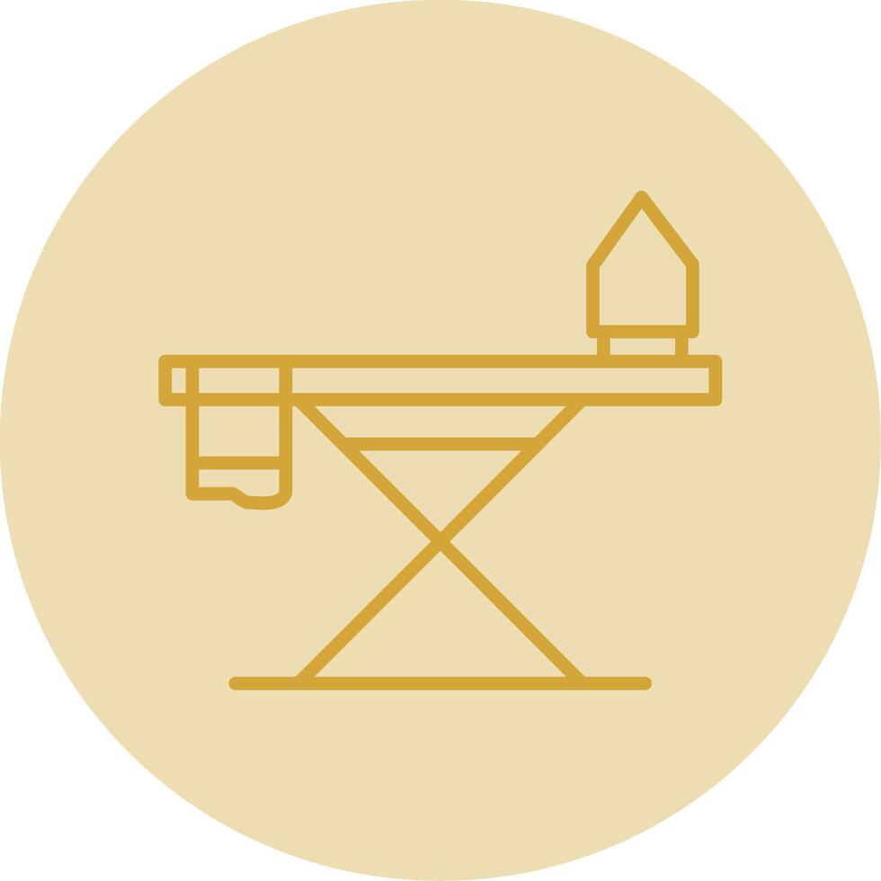 Iron Board Line Yellow Circle Icon vector