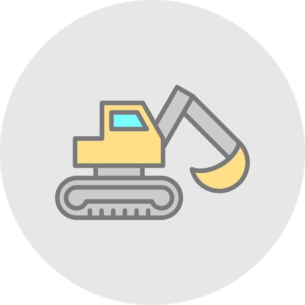 Digger Line Filled Light Icon vector