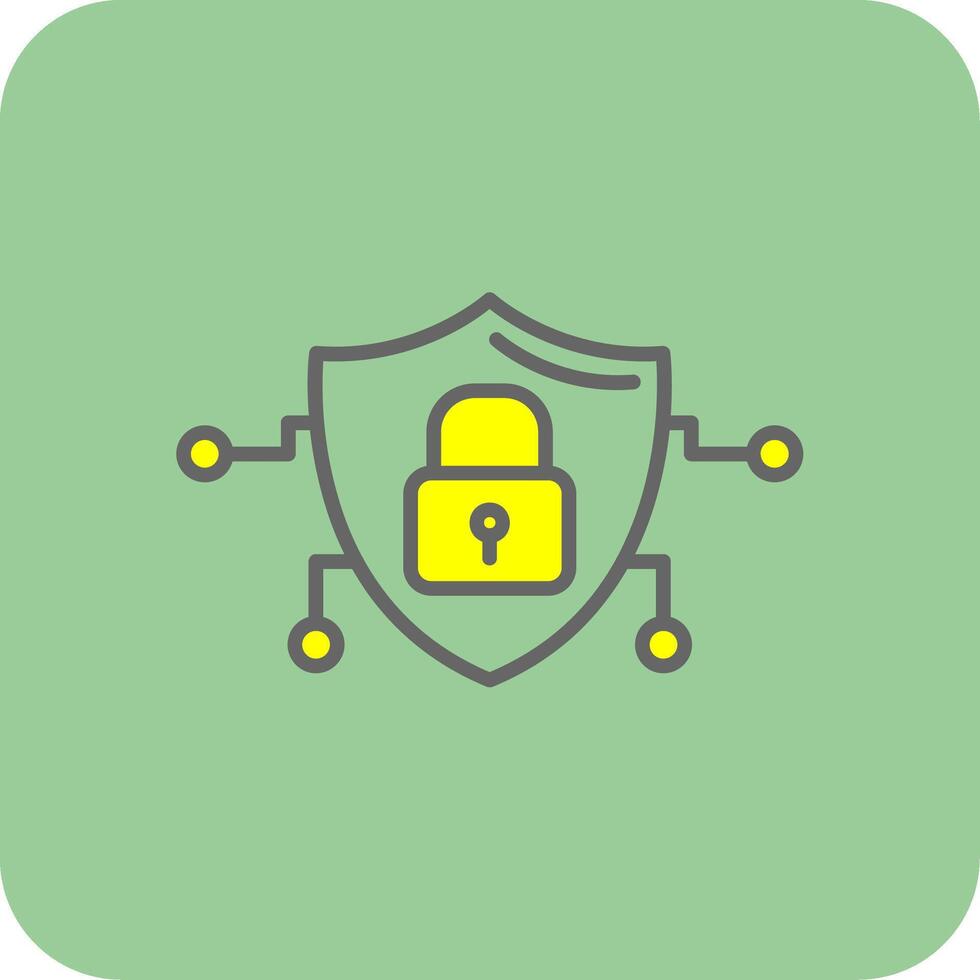 Cyber Security Filled Yellow Icon vector