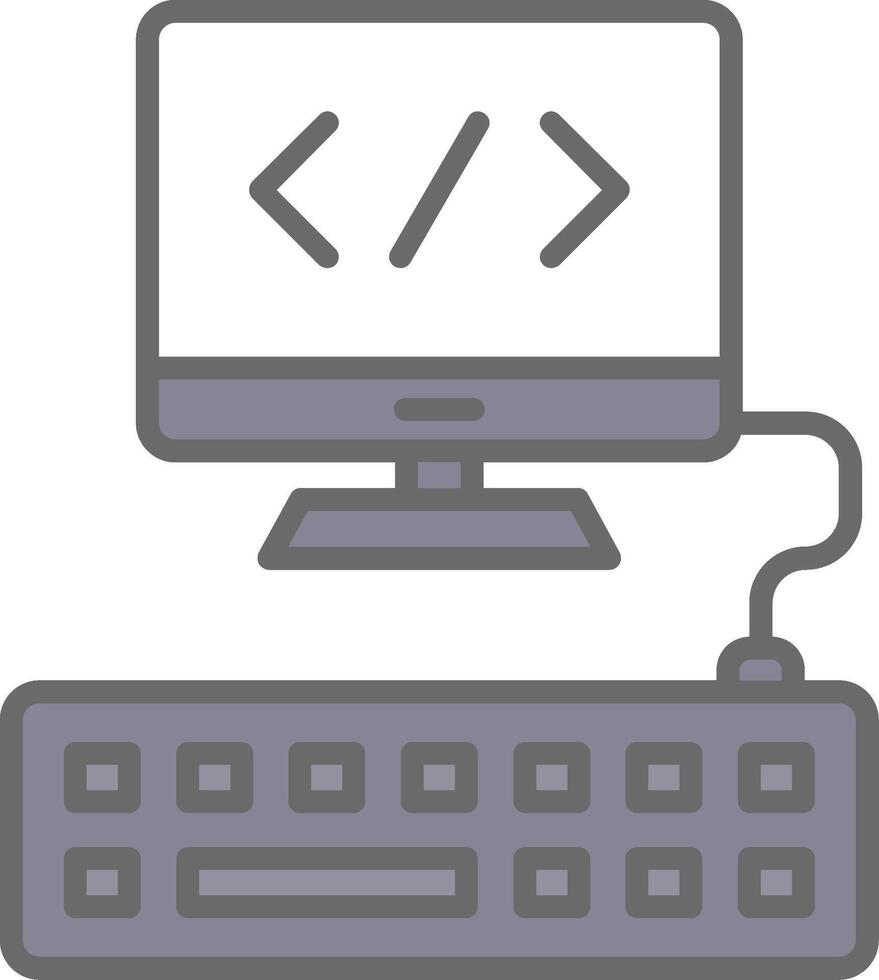Web Programming Line Filled Light Icon vector