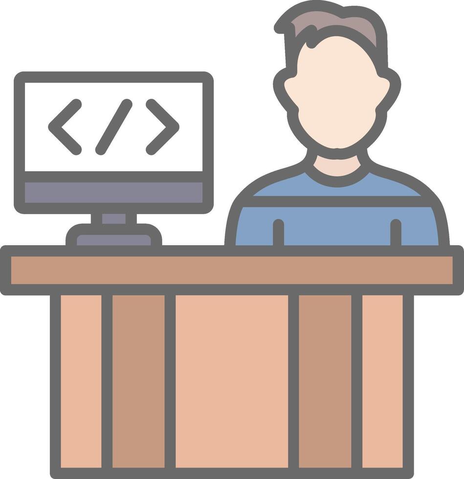 Programmer Line Filled Light Icon 44075450 Vector Art at Vecteezy